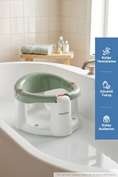Babyjem Önden Açılır Banyo & Mama Oturağı Soft Yeşil