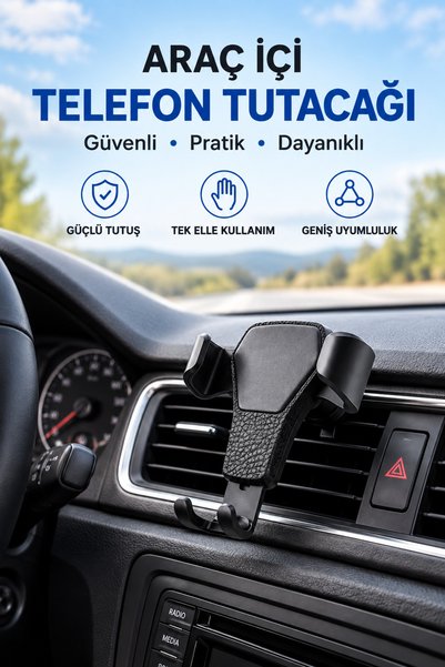 Emoev Araç İçi Telefon Tutucu Klima Izgara Menfez Uyumlu Destek Ayaklı Sarsın...