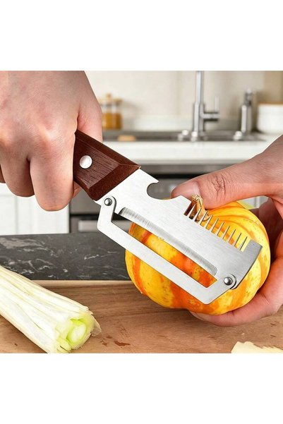Vivendo Set 2 curatatore multifunctionale 2 in 1 fructe legume, deschizator sticle, otel inoxidabil