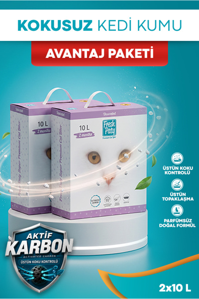 PERİTAS Fresh Paty Kedi Kumu Kokusuz 2x10 LT
