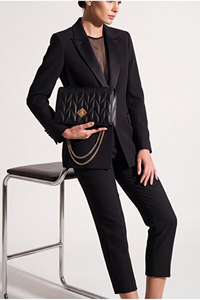 Marjin Women's Gold Chain Shoulder Bag Delbin Black