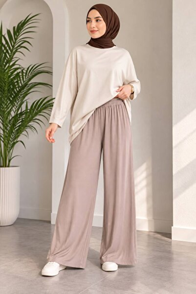 Kadın %100 pamuklu likralı penya pantalon