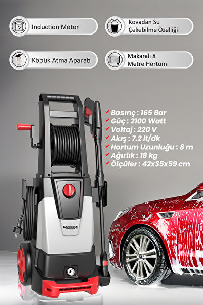 GAPTOOLS PROFESSIONAL Yıkama Makinesi İndüksiyon Motorlu 165 Bar GP2100AC