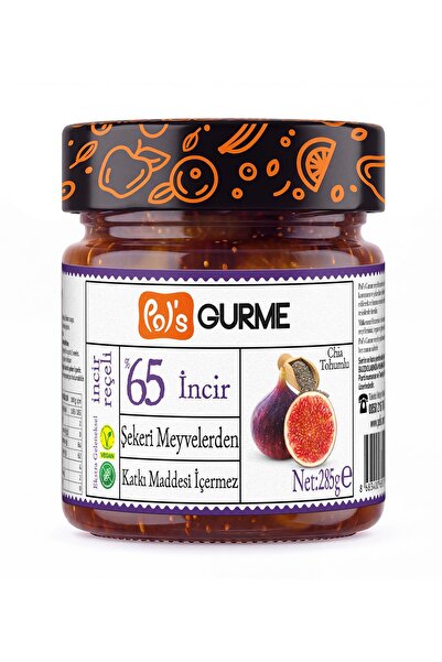 Pol's Gurme İncir Reçeli Chia Tohumlu Şekeri Meyveden %65 Meyve Oranlı 285 gr