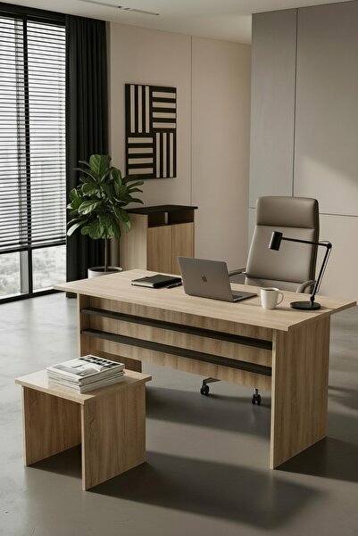 KODIGU Palma Ofis Takımı | 140x60cm Ofis Çalışma Masası | Ofis Dolabı | Sehpa...