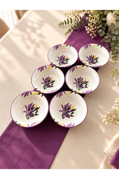 Yiğit Seramik Züccaciye Başak Lilac Model 6 Pieces Soup Bowl