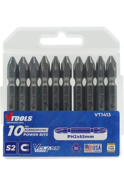 VTOOLS مجموعة من 10 قطع من رؤوس مفكات مغناطيسية PH2 بطول 2/5 بوصة، مصنوعة من ...