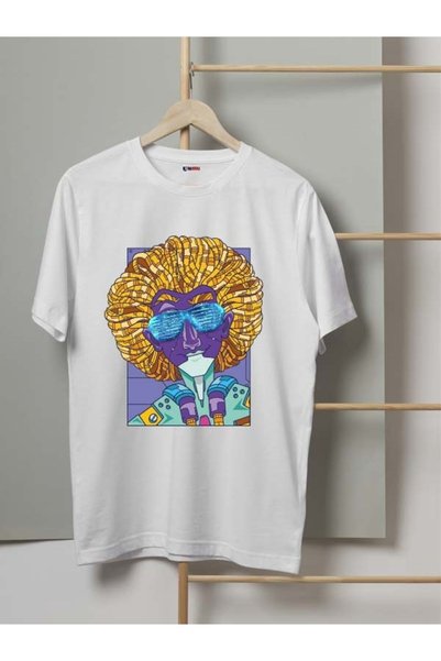 Mor Mürekkep Tricou alb pentru femei cu imprimeu bonus