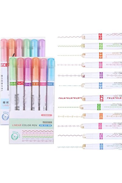 Generic 12 قلم سحري للرسم على الحواف، أقلام تحديد خطوط للتدوين، أقلام رسم دوا...