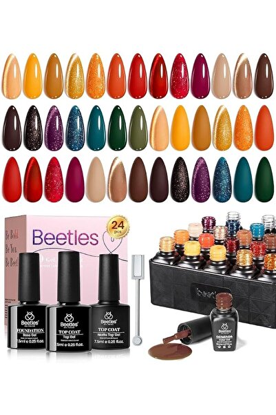 beetles Gel Polish مجموعة طلاء أظافر جل صيفية من بيتس، 20 لونًا بألوان الباست...