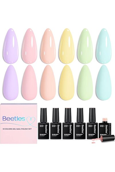 beetles Gel Polish مجموعة طلاء أظافر جل صيفية من بيتس، أخضر وردي أزرق لامع، ط...
