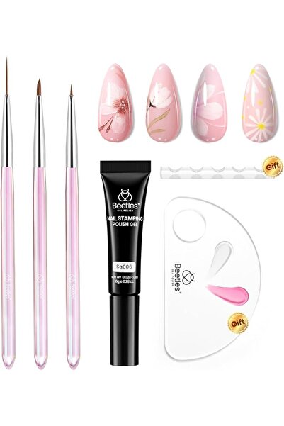 beetles Gel Polish مجموعة طلاء أظافر جيلي بيتلز، 6 ألوان طبيعية شفافة وردية و...