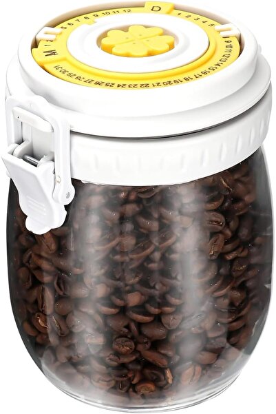 ALMEKAQUZ Airtight Glass Jars for Coffee Cereal Storage, Storage Date Setting...