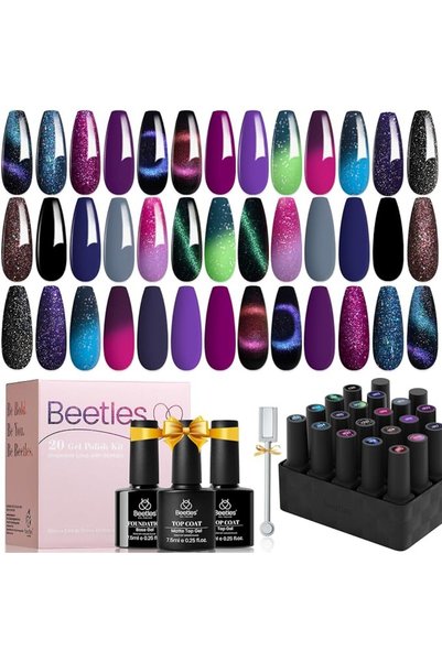 beetles Gel Polish مجموعة طلاء أظافر جيلي بيتلز - طلاء جيلي سحري، طقم عيد الم...