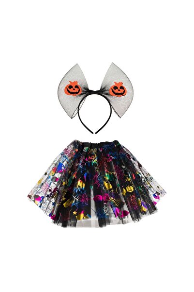 OEM Set Deghizare de Halloween cu Fusta Tutu Tesatura Panza Holografica & Cor...