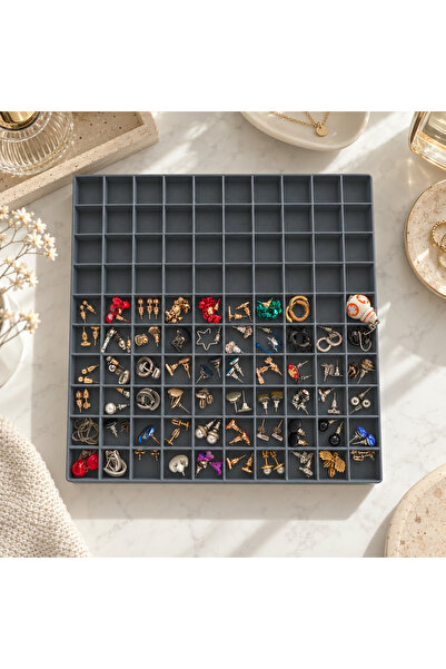 Generic Brand Multi-Compartment Earring and Jewelry Organizer – Gray