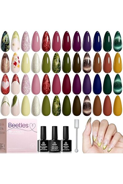 beetles Gel Polish مجموعة طلاء أظافر جل صيفية من بيتس، 20 لونًا بألوان الباست...