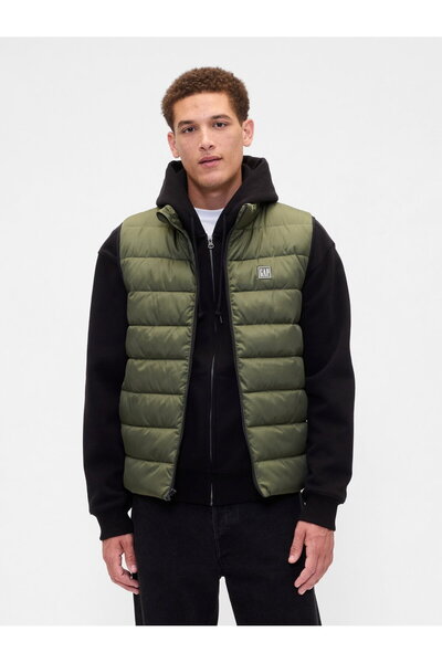 GAP V-Frch Logo Ltwt Puffer Vest Men's Green Vest 790584000