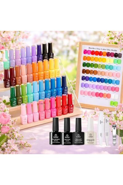 beetles Gel Polish مجموعة طلاء أظافر جل صيفية من بيتس، أخضر وردي أزرق لامع، ط...