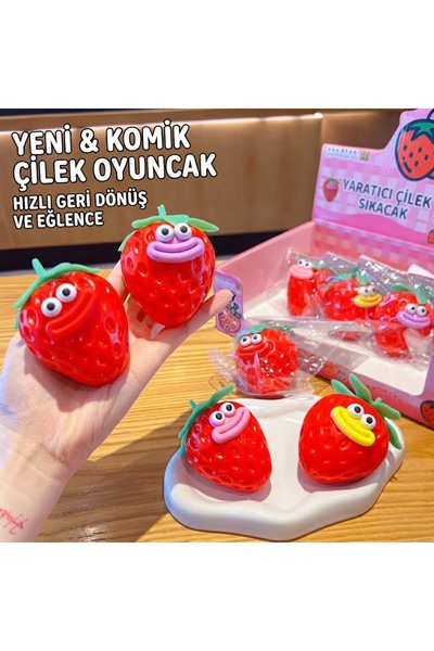 vattara Çilek Squeeze Sukuşi Yüz Detaylı İçi Sıvı ve Köpük Dolgulu Yeni Seri ...