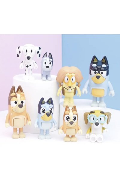 MBong Set 12 figurine Bluey Family, Familie și Prieteni, Mbong ® , 6-8 cm