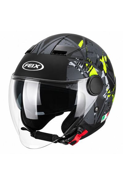 Stars Camo Neon Yazlık Motosiklet Kaskı (Ece 22-06 Belgeli)