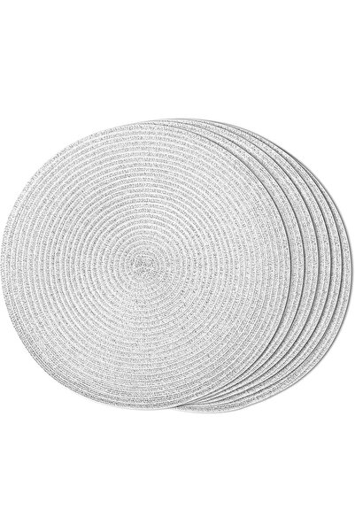 GENERAL FunWheat Round Braided Placemats Set of 6 Place Mats for Dining Table...