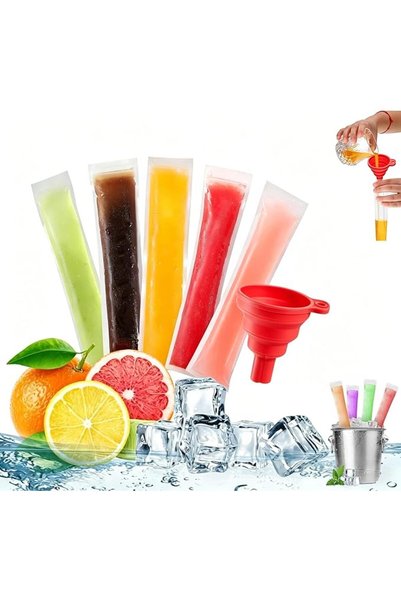 Winever 100Pcs Disposable Ice Popsicle Mold Bags,Homemade Ice Lolly Bags with...