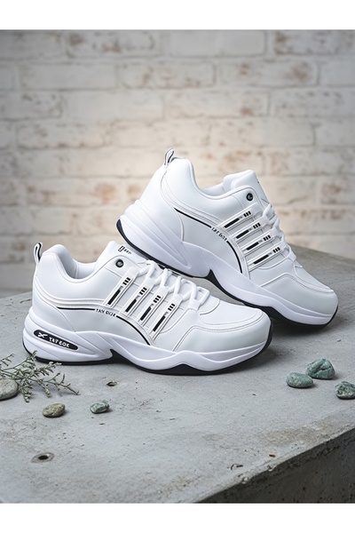 Genel Markalar Erkek Beyaz Spor Ayakkabı - ortopedik Taban Günlük Sneaker Yür...