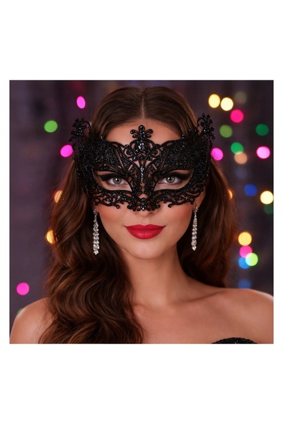 OEM Masca Neagra cu Glitter Deghizare pentru Femei – Mască Statement pentru H...