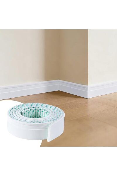 TERRIFI 3 Meters Flexible EVA Skirting Board Trim, Self-Adhesive Baseboard Mo...