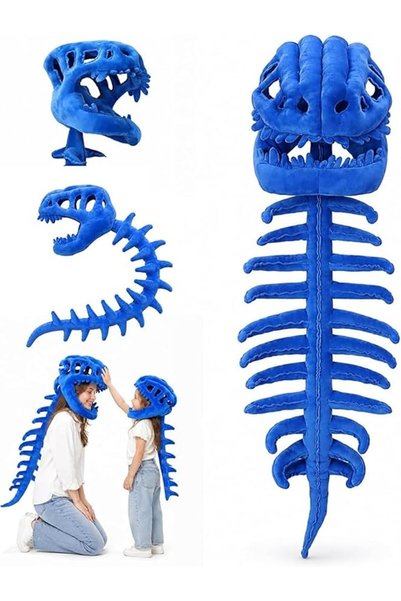 GENERAL Wearable Velveteen Spinosaurus Dinosaur Skeleton Costume with Headgea...
