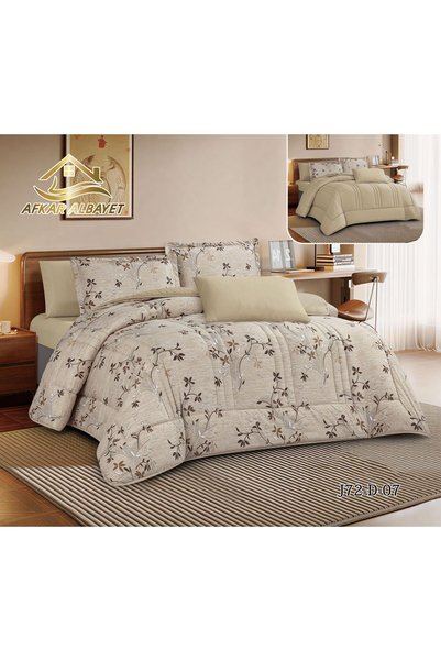 Afkar Albayet Floral Nefren Summer 6 Piece Microfiber Bedspread - Quilted Com...