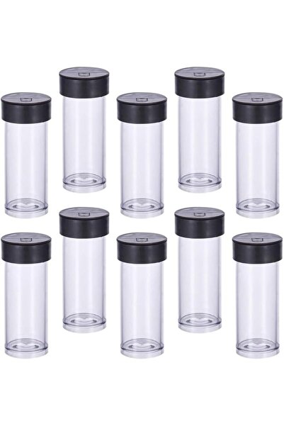 Generic 40pcs Small Plastic Storage Tubes With Black Lids For Beads And Small...