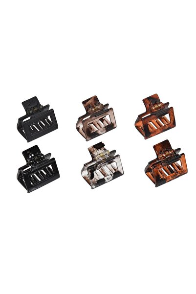 DD SHOP Clame Par Mate Lucioase Negre Maro pentru Femei 2.5cm - 6buc