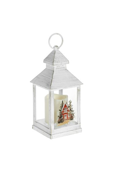 DD SHOP Felinar Suspendabil Decorativ Alb Periat Lumanare & LED 10x10x24cm
