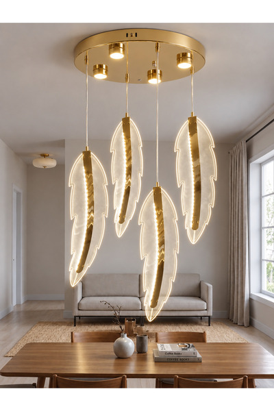 Golden Down 4’lü Ledli Avize (Kumandalı)