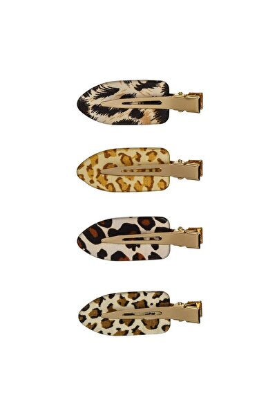 DD SHOP Clame Metalice Par cu Model Animal Print pentru Femei 5.5cm - 4buc