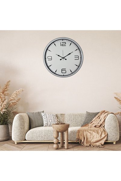 ZENTİME Beyaz Prestij Büyük Boy 80 cm Metal Duvar Saati