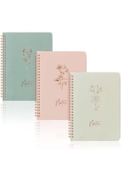 DoubleCare 3 PCS Spiral Notebooks,B5 Size Hardcover, 160 Smooth Lined Pages, ...