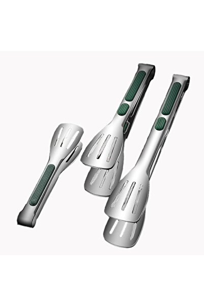 AZONEE Stainless Steel Kitchen Tongs Set 3-Pack (6/9/11 Inch), Non-Slip Heat-...