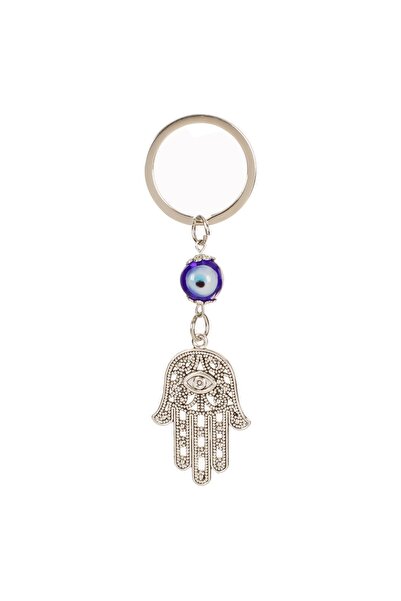 DD SHOP Breloc Palma Argintie Fatima cu Ochi 9.5cm - Charms Ochi-Talisman, Co...