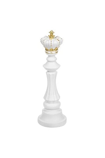 CBD CORAL BEST DEALS Piesă decorativă de șah „Rege” Albă cu detalii aurii Ø11...