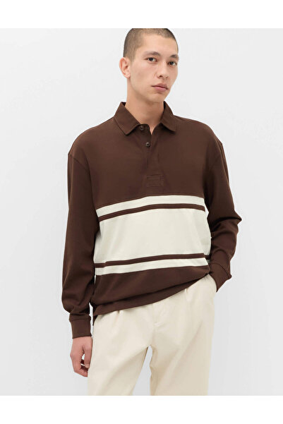 Marks & Spencer Çizgi Detaylı Rugby Yaka Sweatshirt