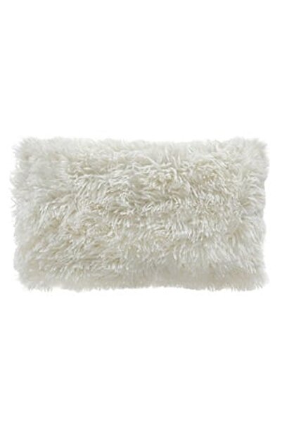 CBD CORAL BEST DEALS Pernă decorativă de iarnă din blană artificială albă puf...