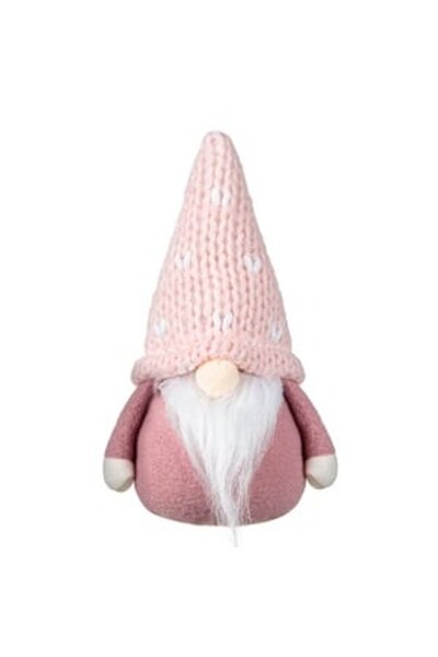 DD SHOP Figurină decorativă gnome de Crăciun, corp roz, căciulă cu detalii al...