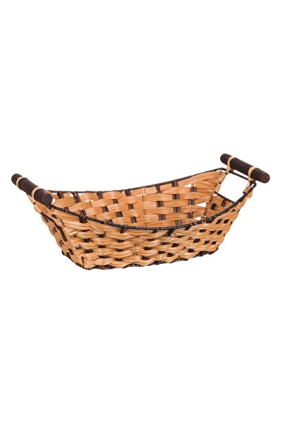 DD SHOP Cos Decorativ din Plastic cu Manere din Lemn Maro 38x25x13cm