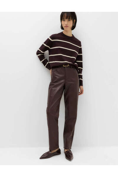 Marks & Spencer Suni Deri Straight Leg Pantolon