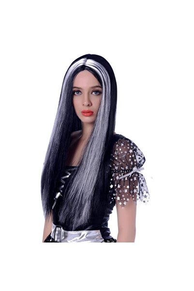 DD SHOP Peruca Deghizare Vrajitoare Par Lung Negru Alb pentru Femei - Peruci ...
