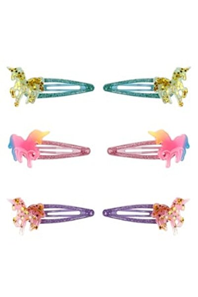 DD SHOP Clame Par Metalice Colorate Unicorn Stele 3D Glitter pentru Copii 5cm...